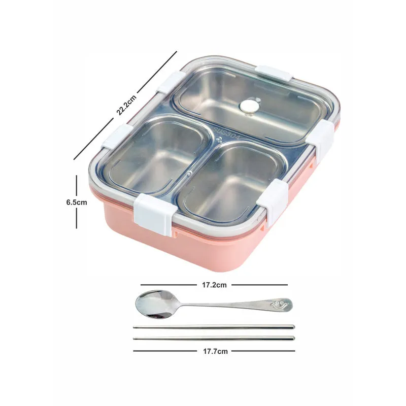 Vivi Kids Lunch Box with Compartments (Pink) - 750 ML media 5