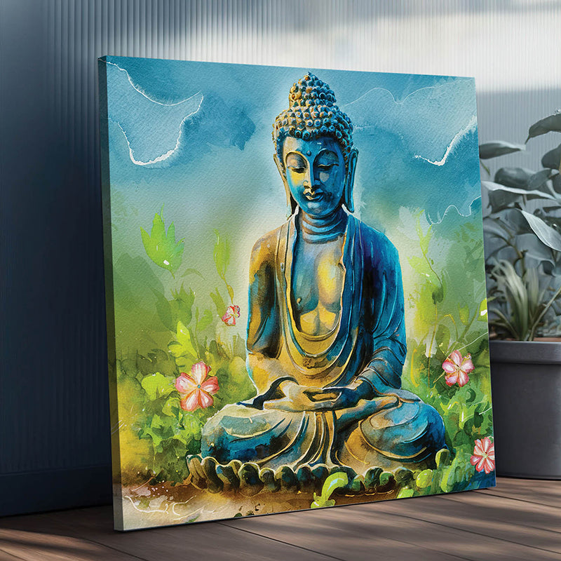 Painted Buddha Canvas Wall Art media 6