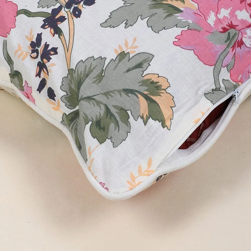 Swayam Soft Rosa Printed Cotton Cushion Cover - Set of Two media 5