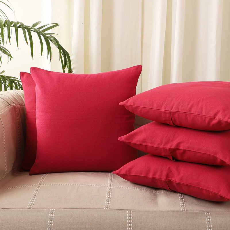 Whisper Weave Cushion Cover (Red) - Set Of Five media 2
