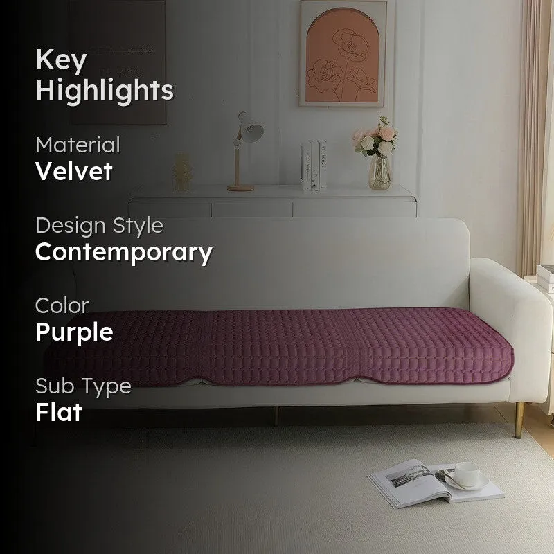 GeoWeave Velvet Sofa Cover - Wine media 2