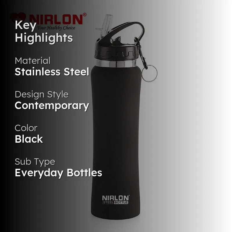 Valento Sipper Water Bottle (Black) - 750 mL media 2