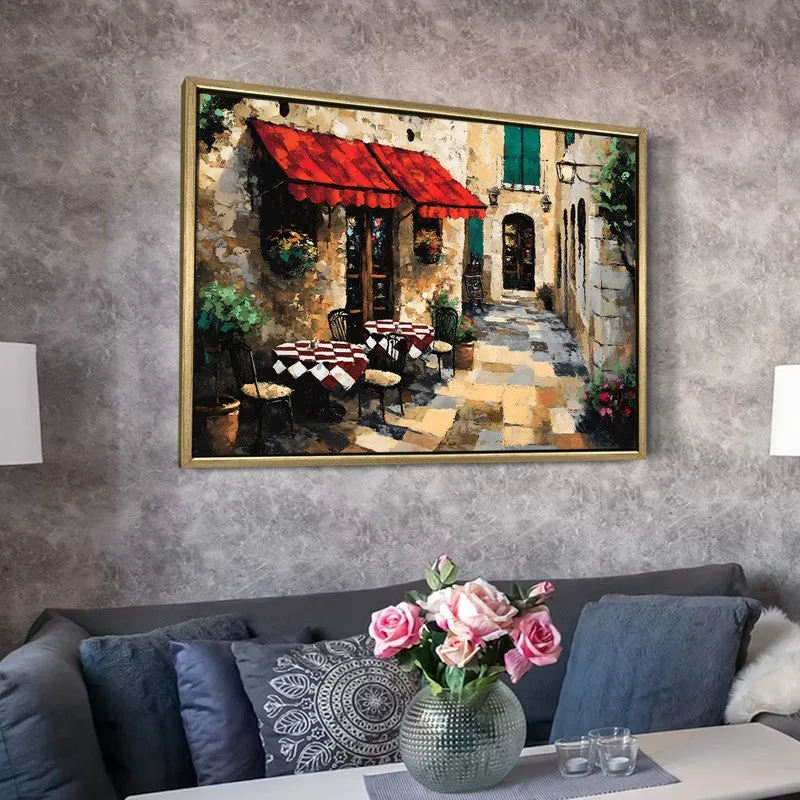 Corner Cafe Canvas Wall Painting With Frame media 6