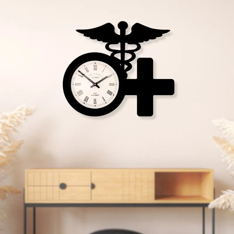 Health Steel Analog Wall Clock - Black media 3
