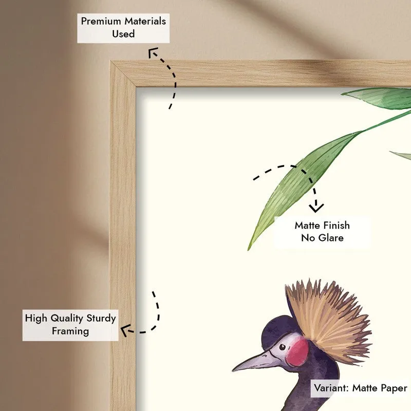 Tranquil Perch Botanical Archival Paper Wall Art - Natural Brown Frame media 6