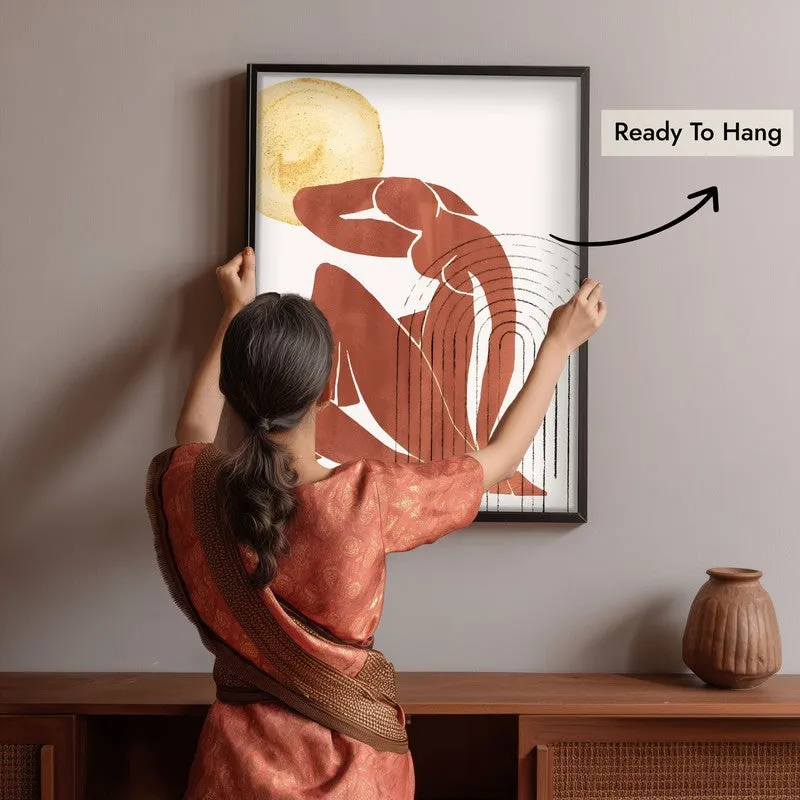 Embrace of Silence Canvas Wall Painting With Black Frame media 6