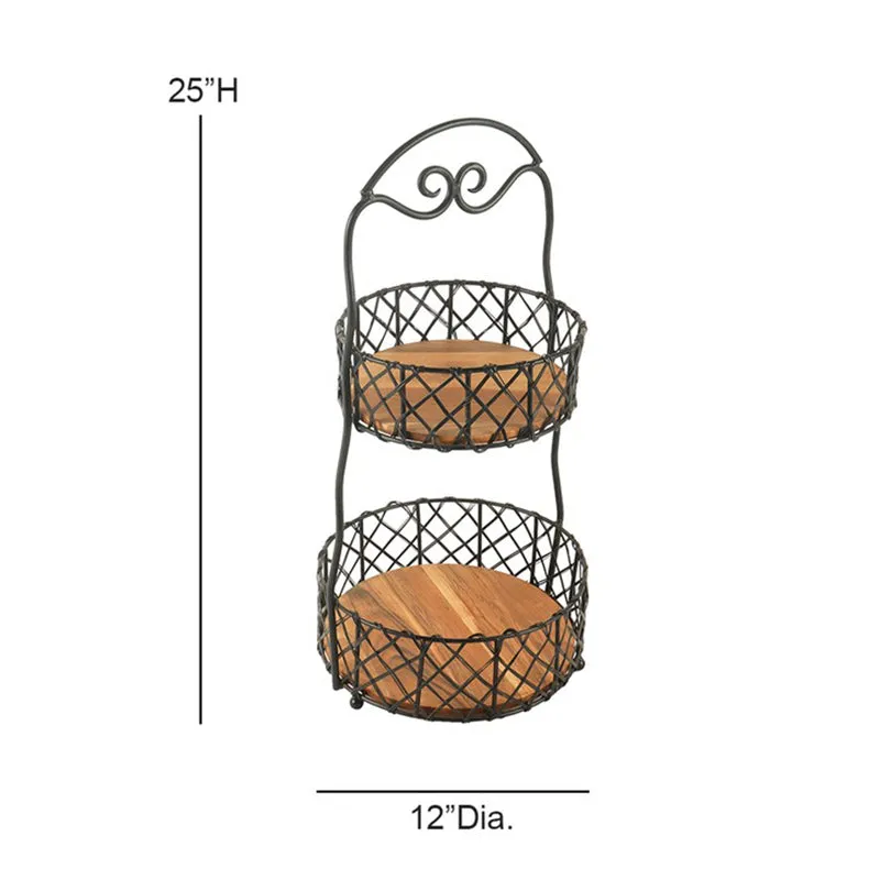 Harvest Metal Two-Tier Fruit Basket Stand media 8
