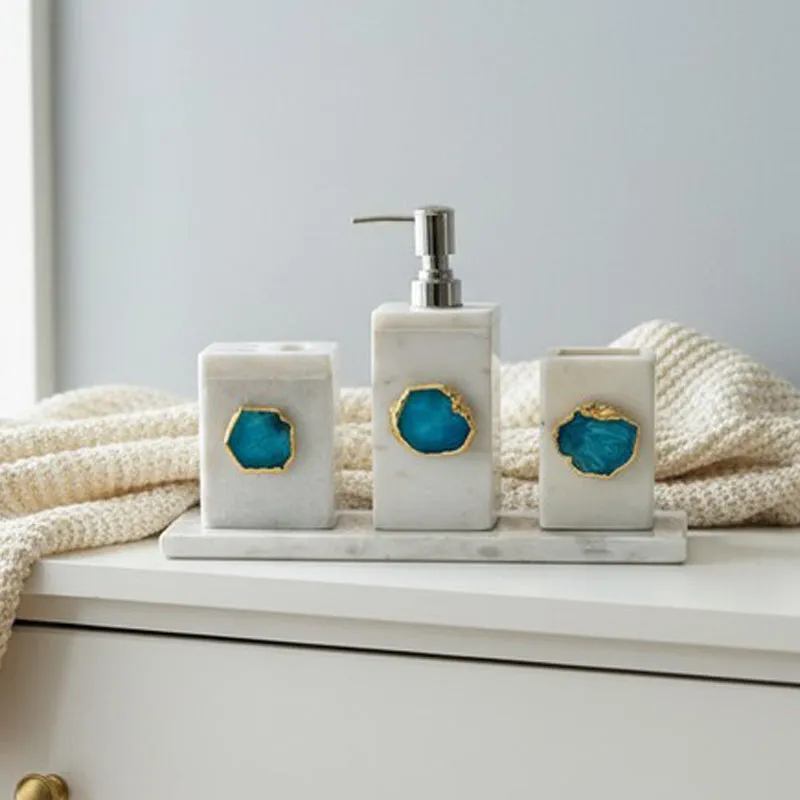 Kade Agate & Marble Bathroom Set - Turquoise media 1