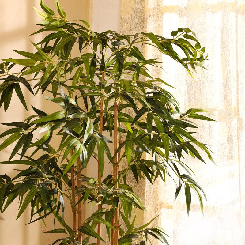 Artificial Realistic Bamboo Plant With Black Plastic Pot - 4.9 Feet media 7
