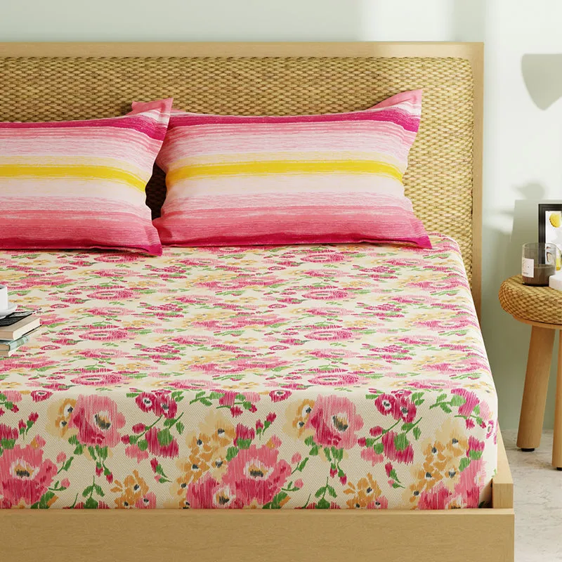 Brighid Floral Microfiber Bedsheet (120 GSM) - 120 GSM media 5