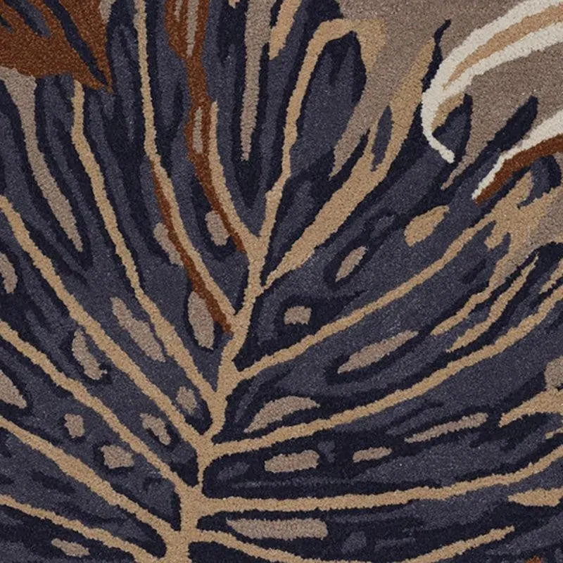 Elendil Hand Tufted Floral Wool & Nylon Carpet - Navy Blue media 4
