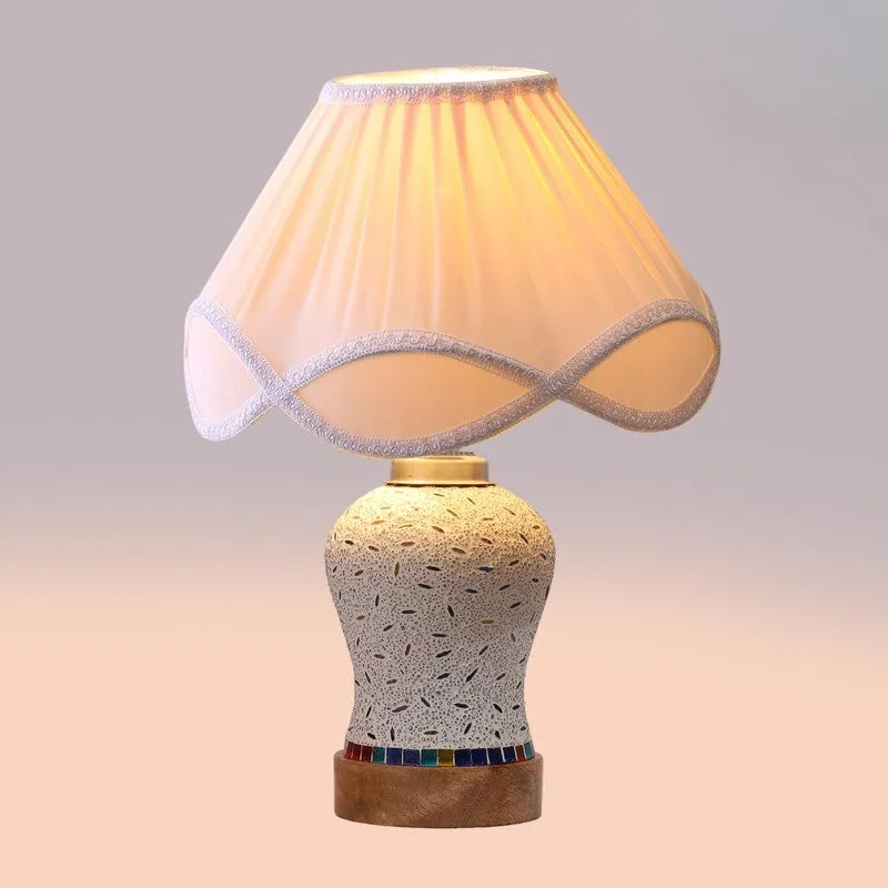 Nivora Arc Pleated Wooden Table Lamp - Multicolor media 6