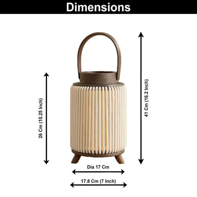 ThreadLuxe Bamboo Tea Light Candle Holder - Beige media 8