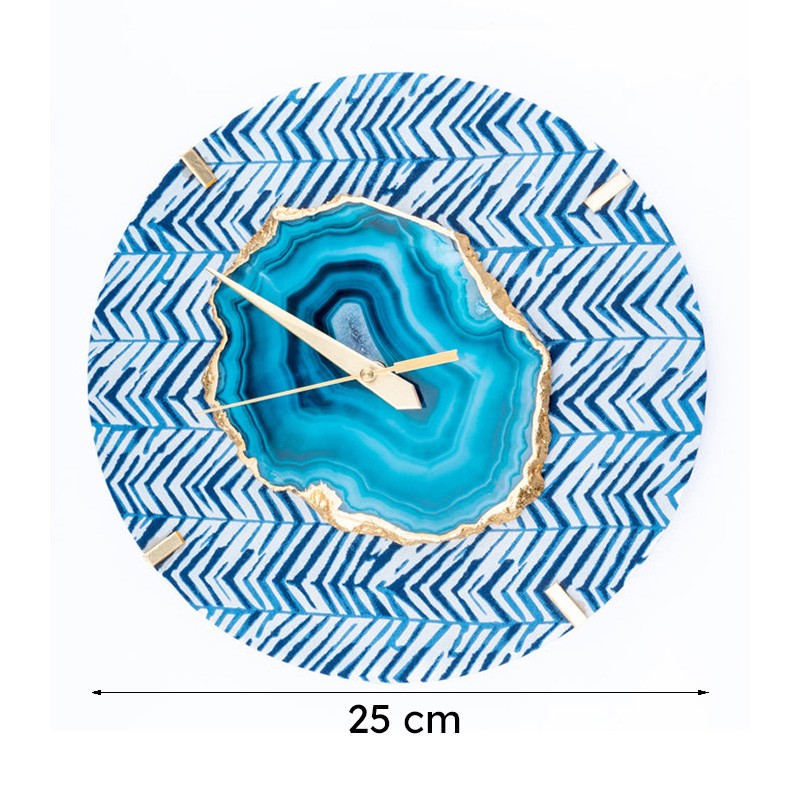 Azure Chevron MDF Wall Clock - Round media 6