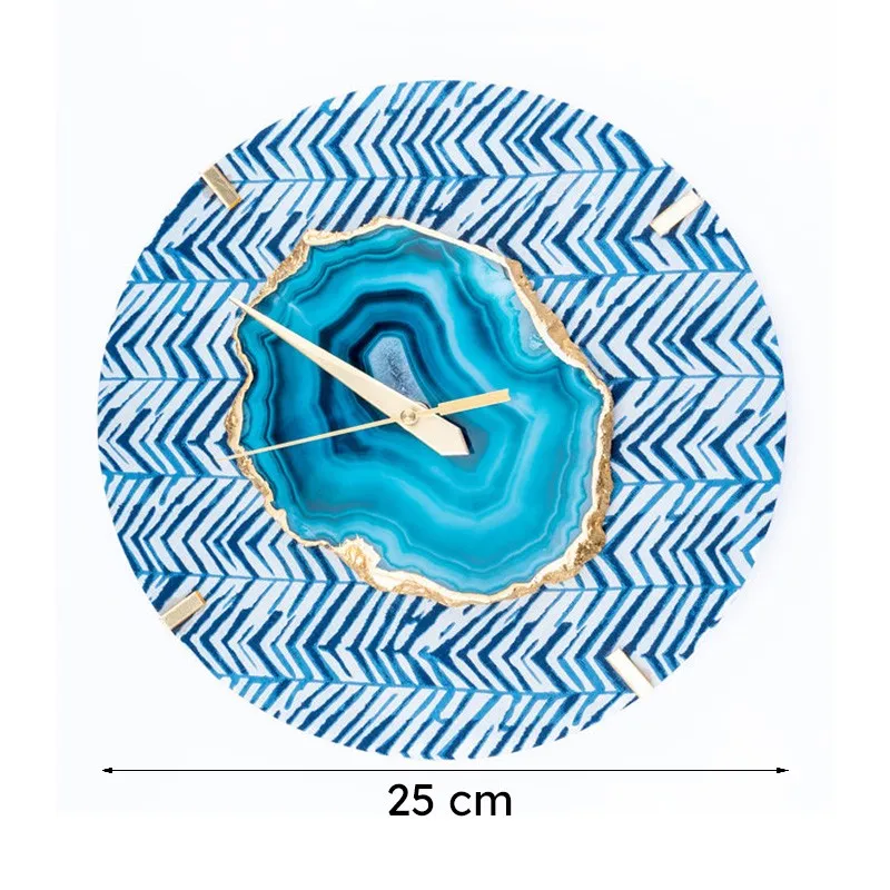 Azure Chevron MDF Wall Clock - Round media 6