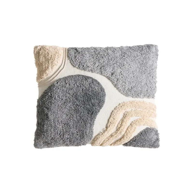 Soft Charm Tufted Cotton Cushion Cover (Grey) - Set of Three media 5