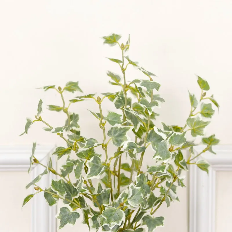Artificial Frosted Ivy Plant With Black Fiber Pot - 1.4 Feet media 6