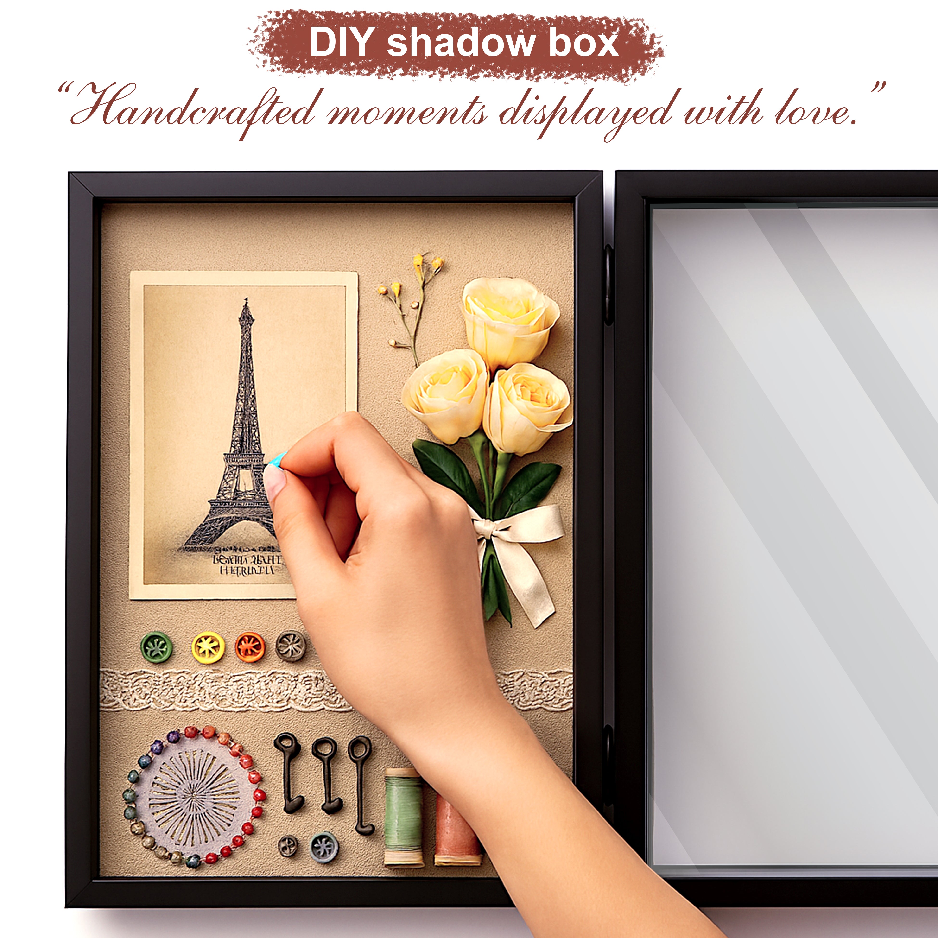 LuxeOutline MDF Shadow Box Photo Frame - Black media 4