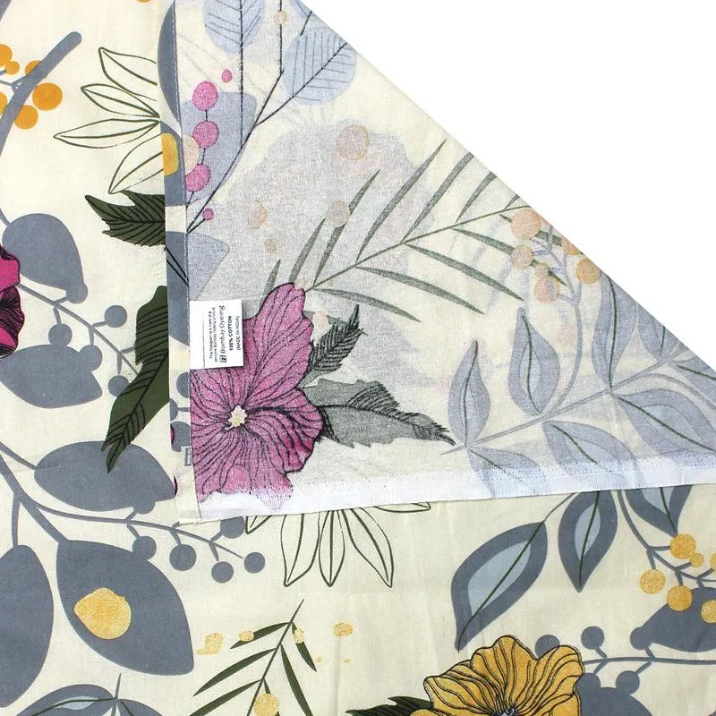 Yahvi Floral Cotton Bedsheet (Yellow) - 110 TC media 5