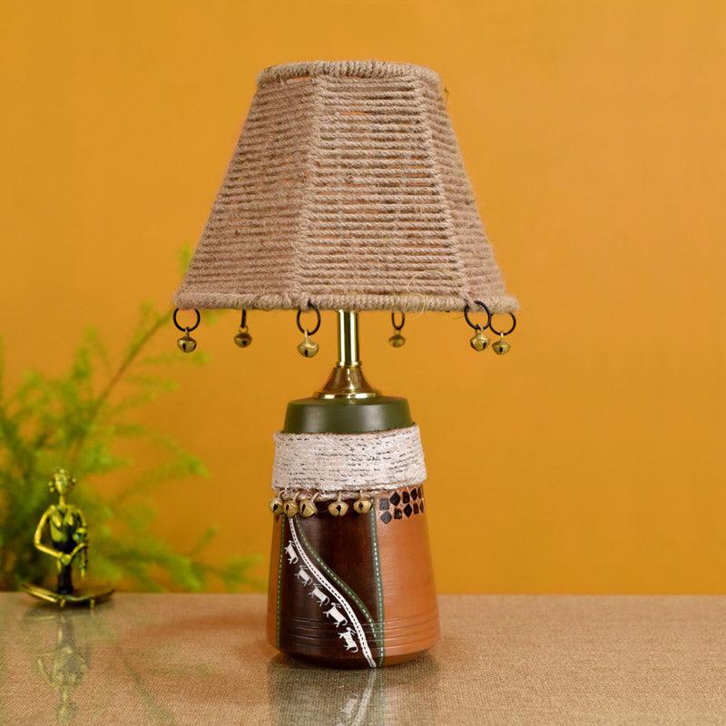 Alina Hand Knitted Terracotta Table Lamp - Multicolor media 3