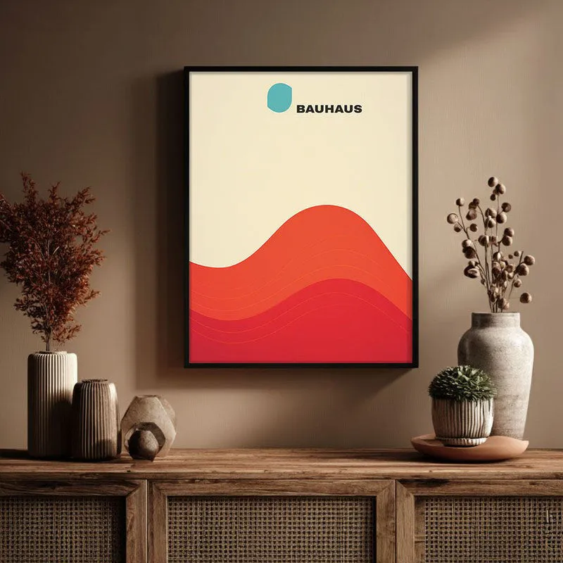 Red Wave Archival Canvas Wall Art - Black Frame media 3