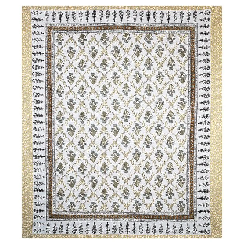 Giselle Floral Cotton Bedsheet (Beige) - 160 TC media 3