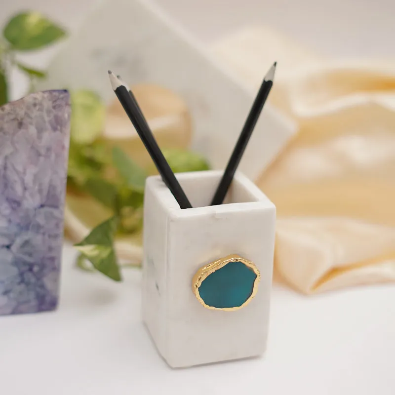 Kade Marble Agate Stationary Holder - Green media 4