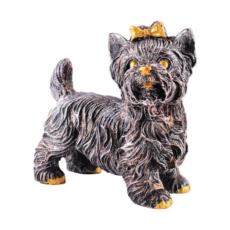 Yapping Yorkie Painted Polyresin Show Piece - Copper media 3
