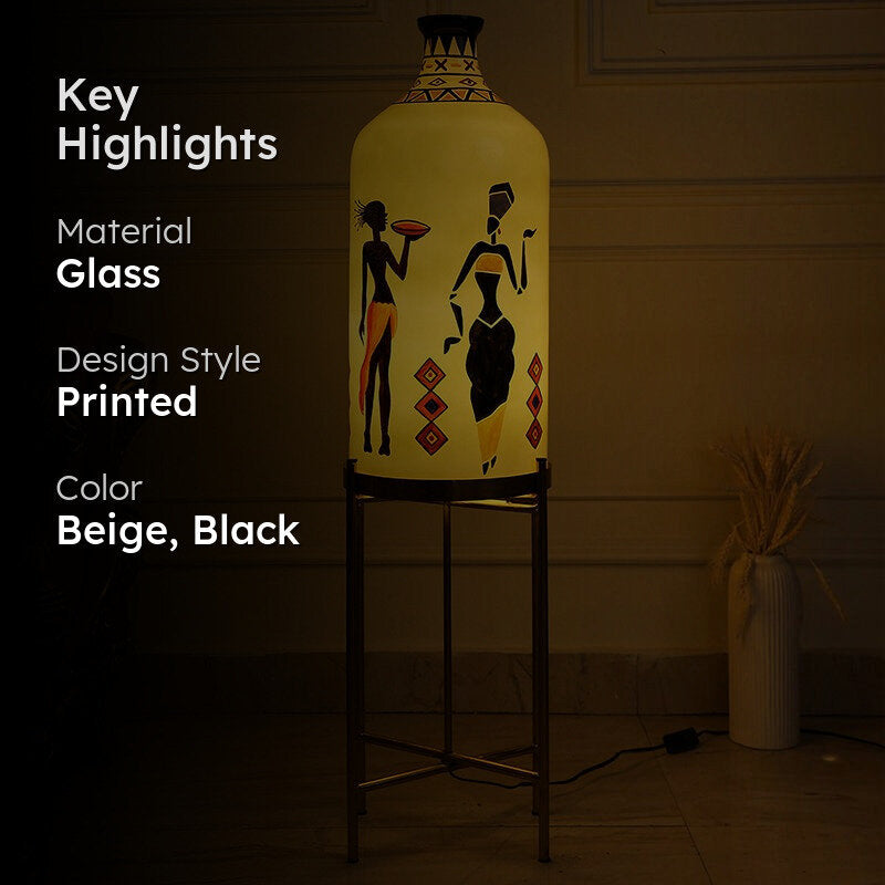 Brio Stand Hand Painted Metal & Glass Floor Lamp media 2