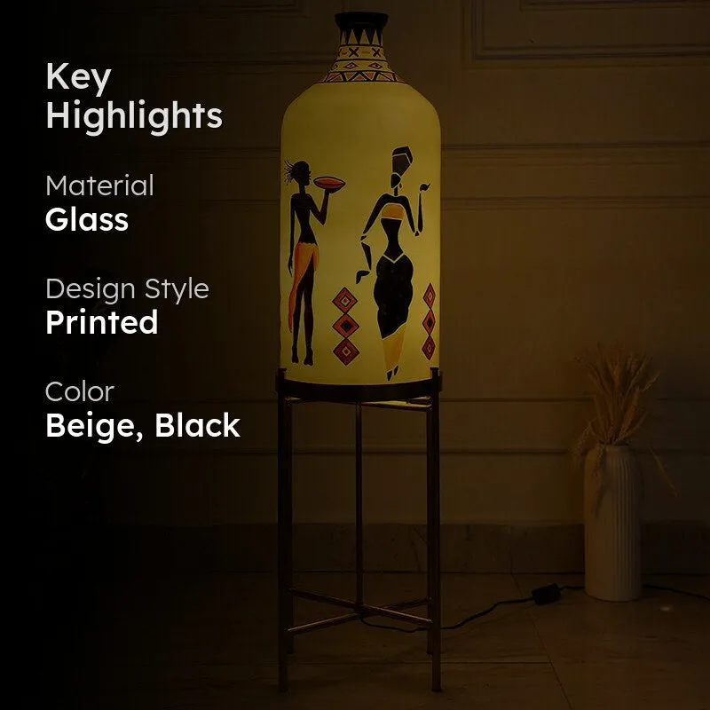 Brio Stand Hand Painted Metal & Glass Floor Lamp media 2