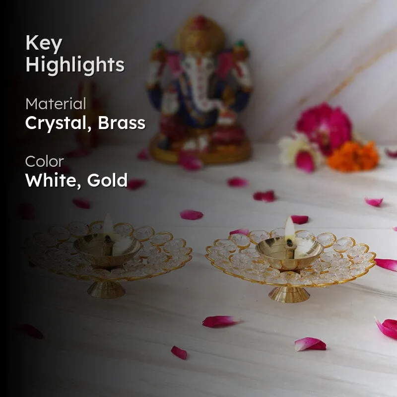 Maghera Crystal Diya - Set Of Two media 2