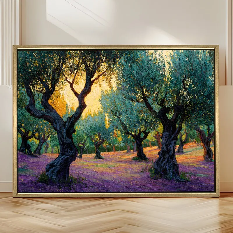 Amethyst Ground Canvas Wall Painting With Frame media 4