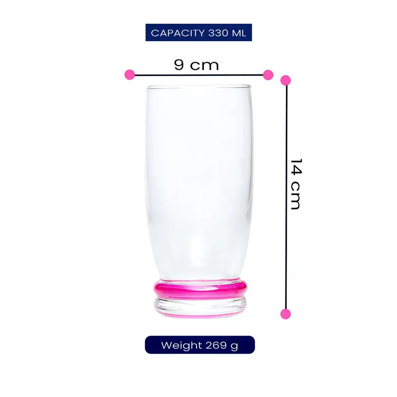 Luminarc Cortina Glass with Multicolor Base (330 mL) - Set Of Six media 6