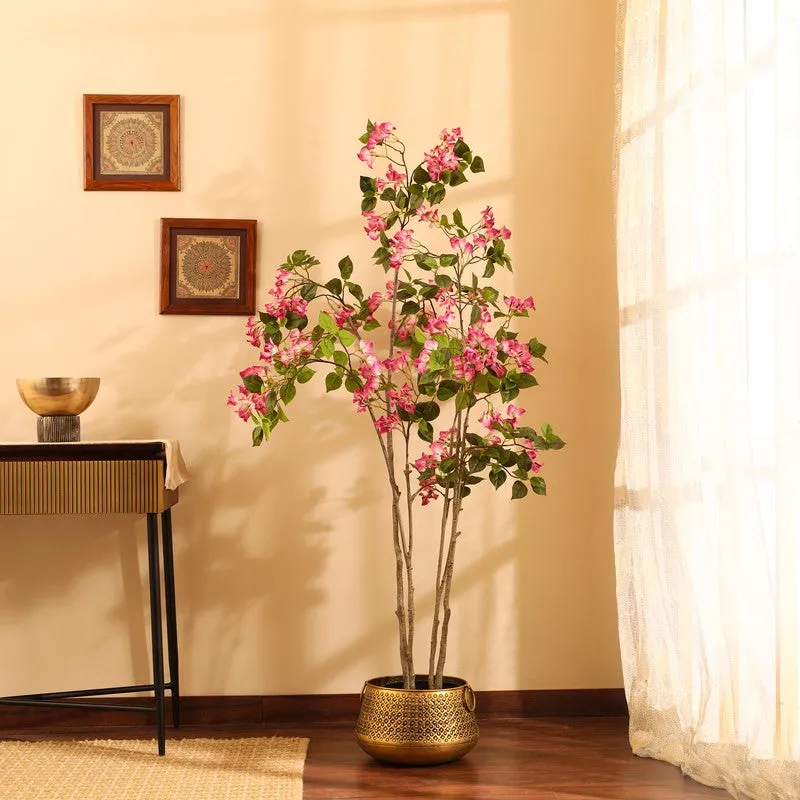 Artificial Bougainvillea Plant With Black Plastic Pot - 5 ft media 1