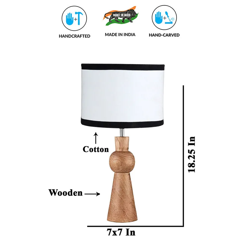 Angler Edge Wooden Table Lamp - White,Brown,Black media 5