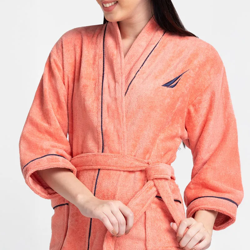 Nautica Lounge Cotton Bath Robe - Coral media 6