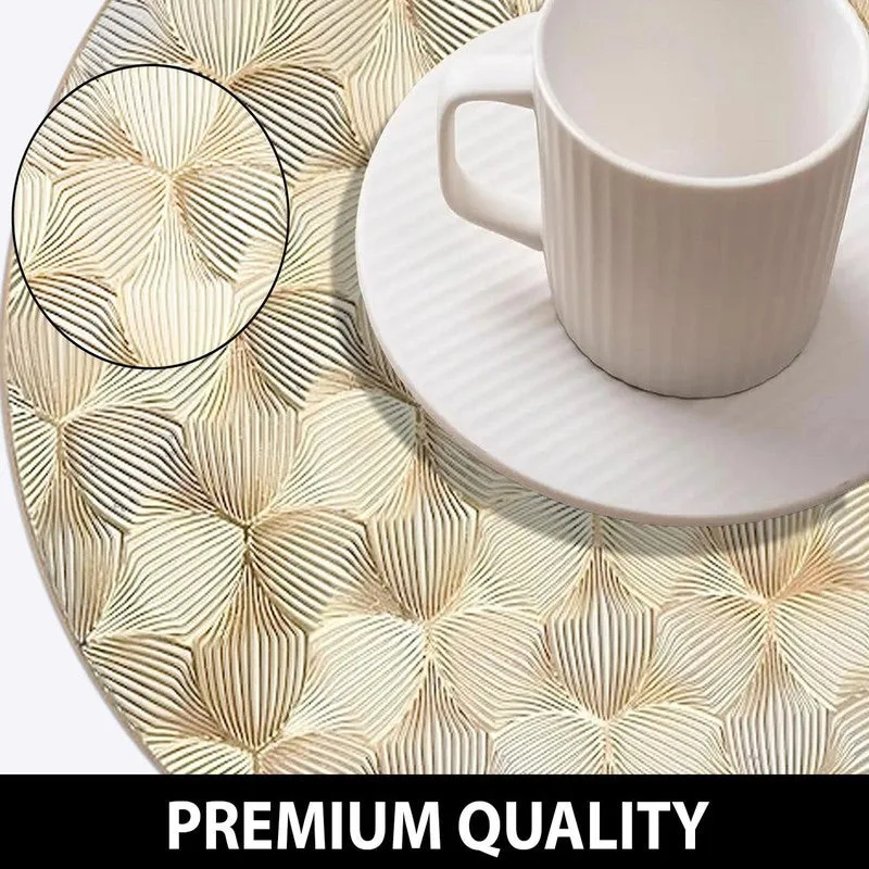 Maruva Golden Round PVC Table Mats - Set Of Four media 6
