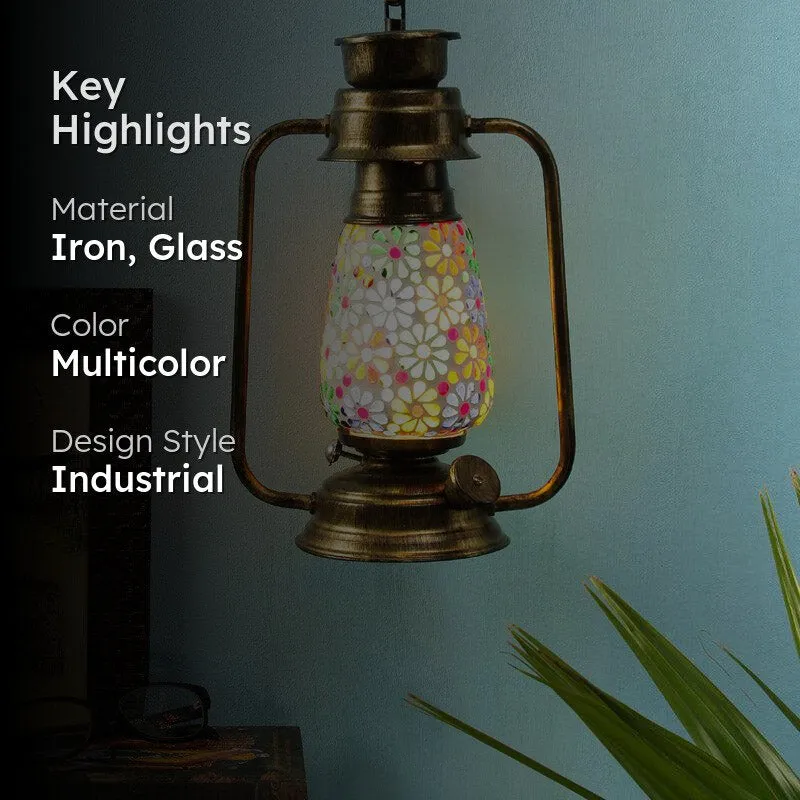 Madhura Mosaic Lantern Iron Wall Lamp - Gold media 2