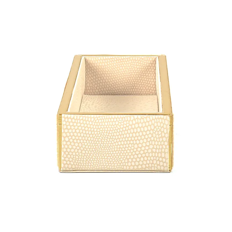 Tisquo Faux Leather Cutlery Tray - Ivory media 4