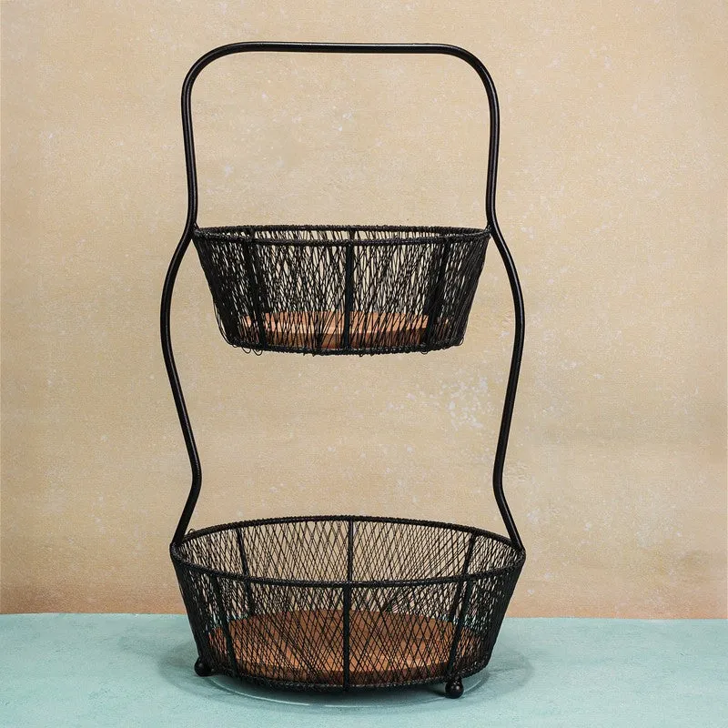 OrchardRise Metal Two-Tier Fruit Basket media 4