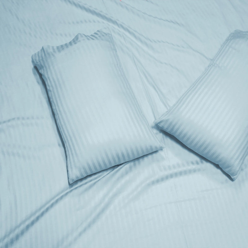 Stripe Charm Cotton Duvet Cover - Pale Blue media 7