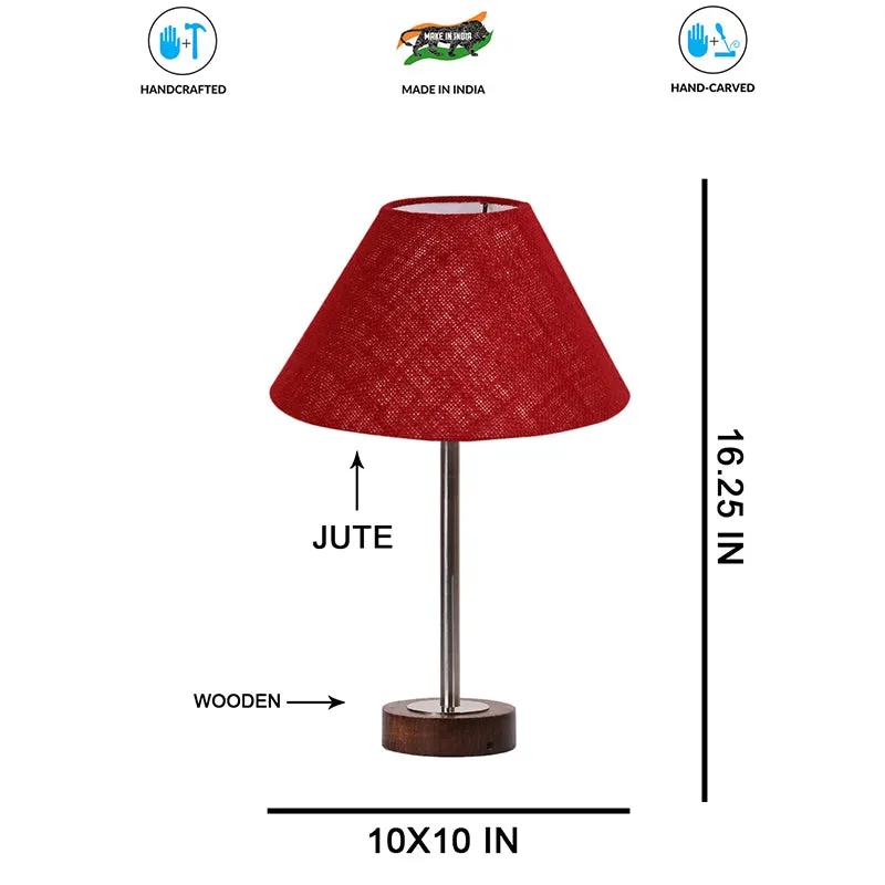 Sienna II Rodin Wooden Table Lamp - Maroon,Silver,Brown media 7
