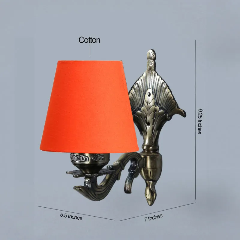 Magda Masique Conical Fabric & Metal Wall Lamp - Orange media 4