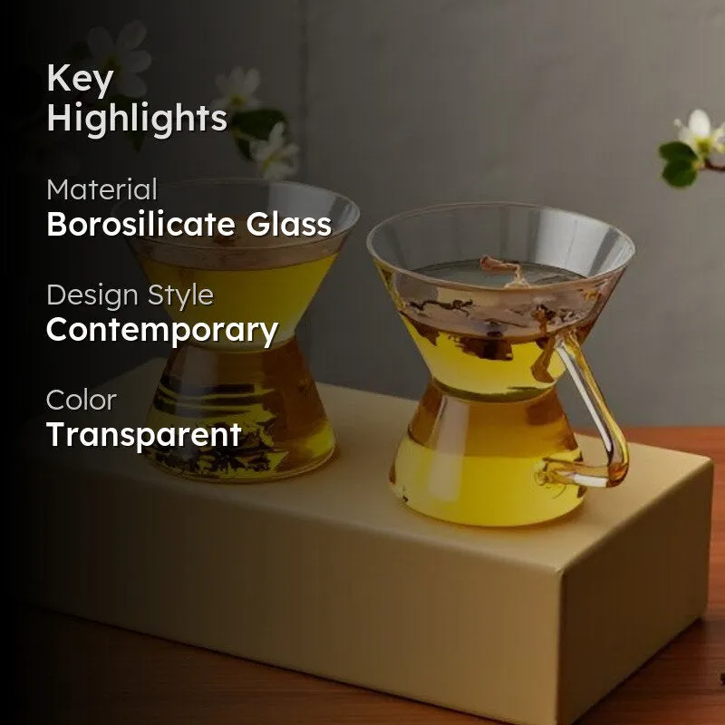 Corvessa Borosilicate Glass Tea Cup (150 mL Each) - Set Of Two media 2