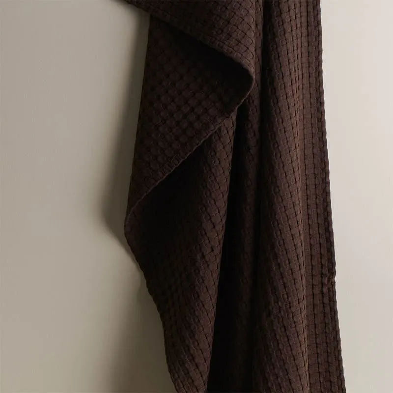 Beehive Bamboo Textured Waffle Hand Towel (Dark Brown) - Set Of Two media 4