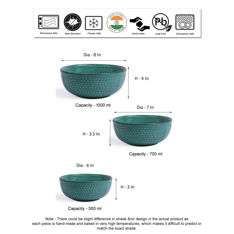 Kashi Serving Bowl (Green/1.5L/1L/600 mL) - Set Of Three image 8