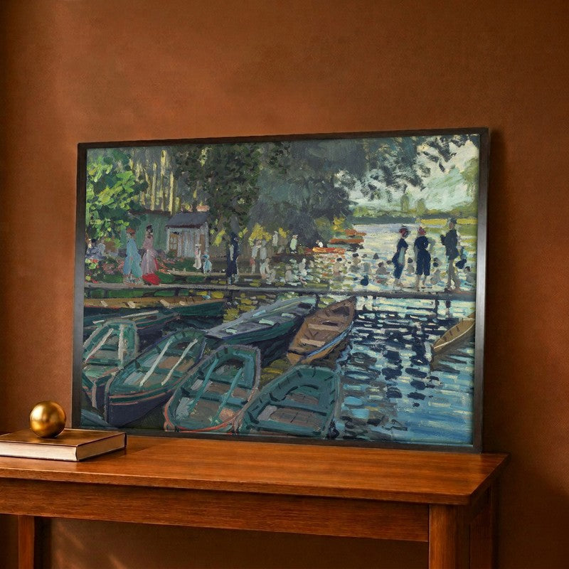Bathers At La Grenouillere Canvas Wall Painting - 12 x 9 Inches