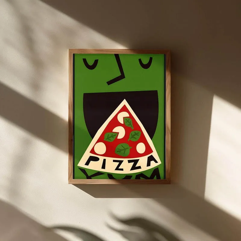 Pizza Bliss Archival Canvas Wall Art - Brown media 3