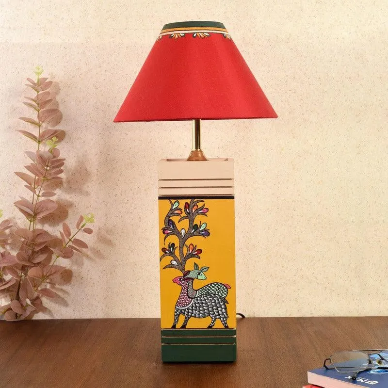 Indubhushan Wooden Table Lamp - Multicolor media 3