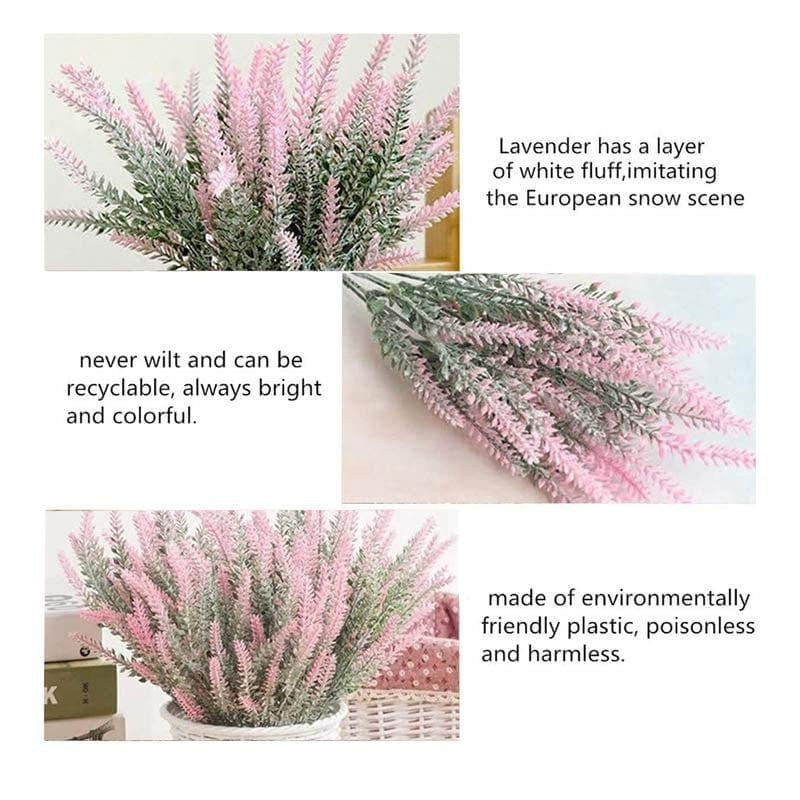 Faux Plastic Artificial Lavender Floral Stick - Pink & Green media 7